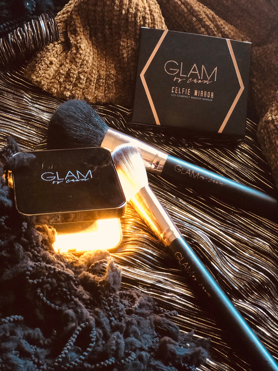 pocket size compact makeup mirror with light by Glam by Cham